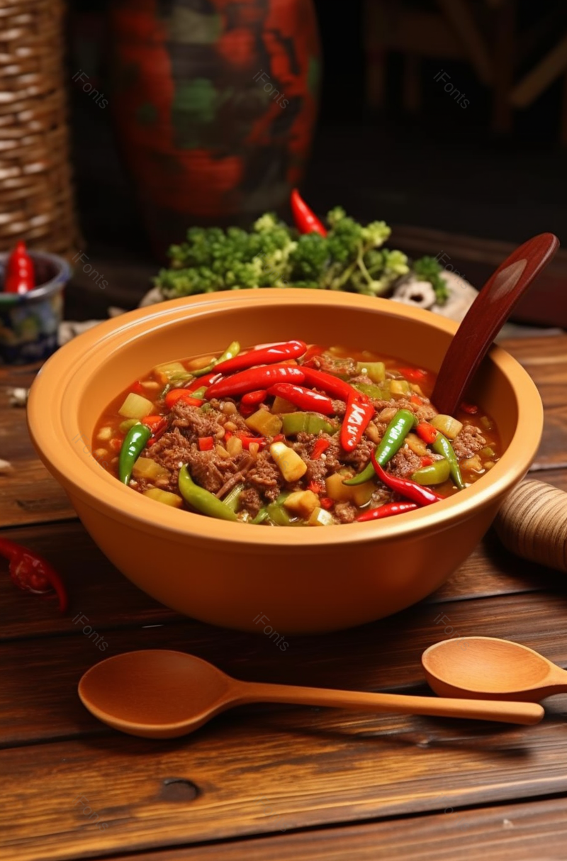 爆炒油焖美味砂锅酸辣鸡朝天椒川菜中餐,高清,摄影图,摄影图片,图片大全,摄影图免费下载